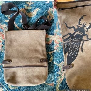 FLY LONDON Suede and Leather Crossbody Flap Satchel